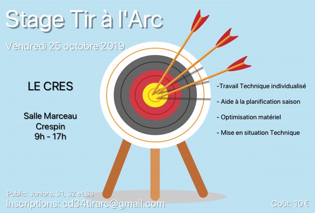 Stage adulte automne 2019 – Comité départemental de tir à l'arc de l'Hérault